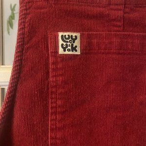 Lucy & Yak red corduroy dungarees, UK 10 / US 6